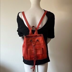 BeCa by Joy Gryson Red Leather Backpack for Women